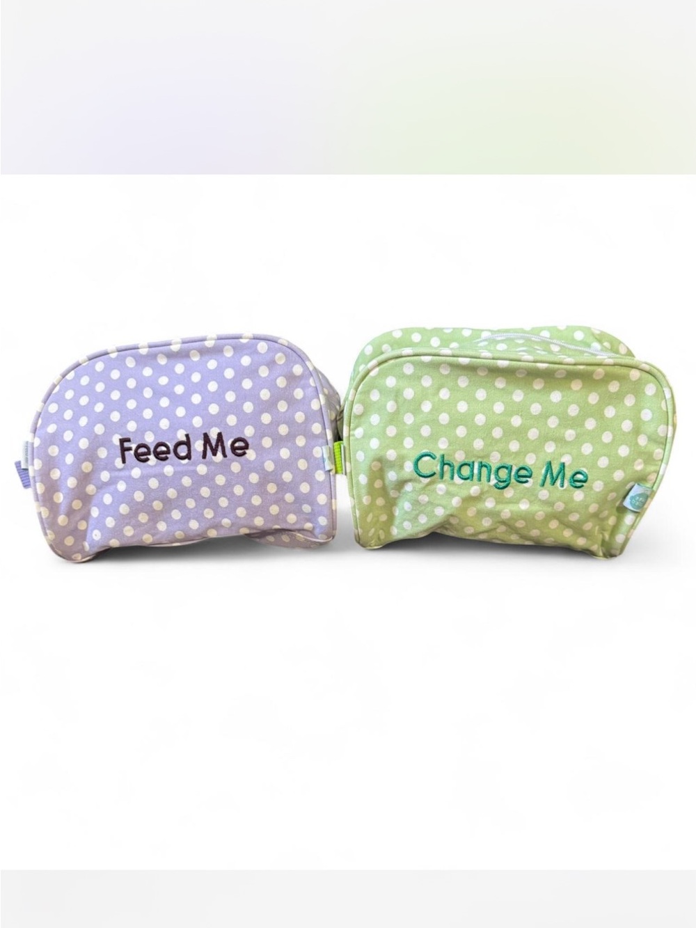 Polka Dot Kids Pouch Set - Lavender & Mint